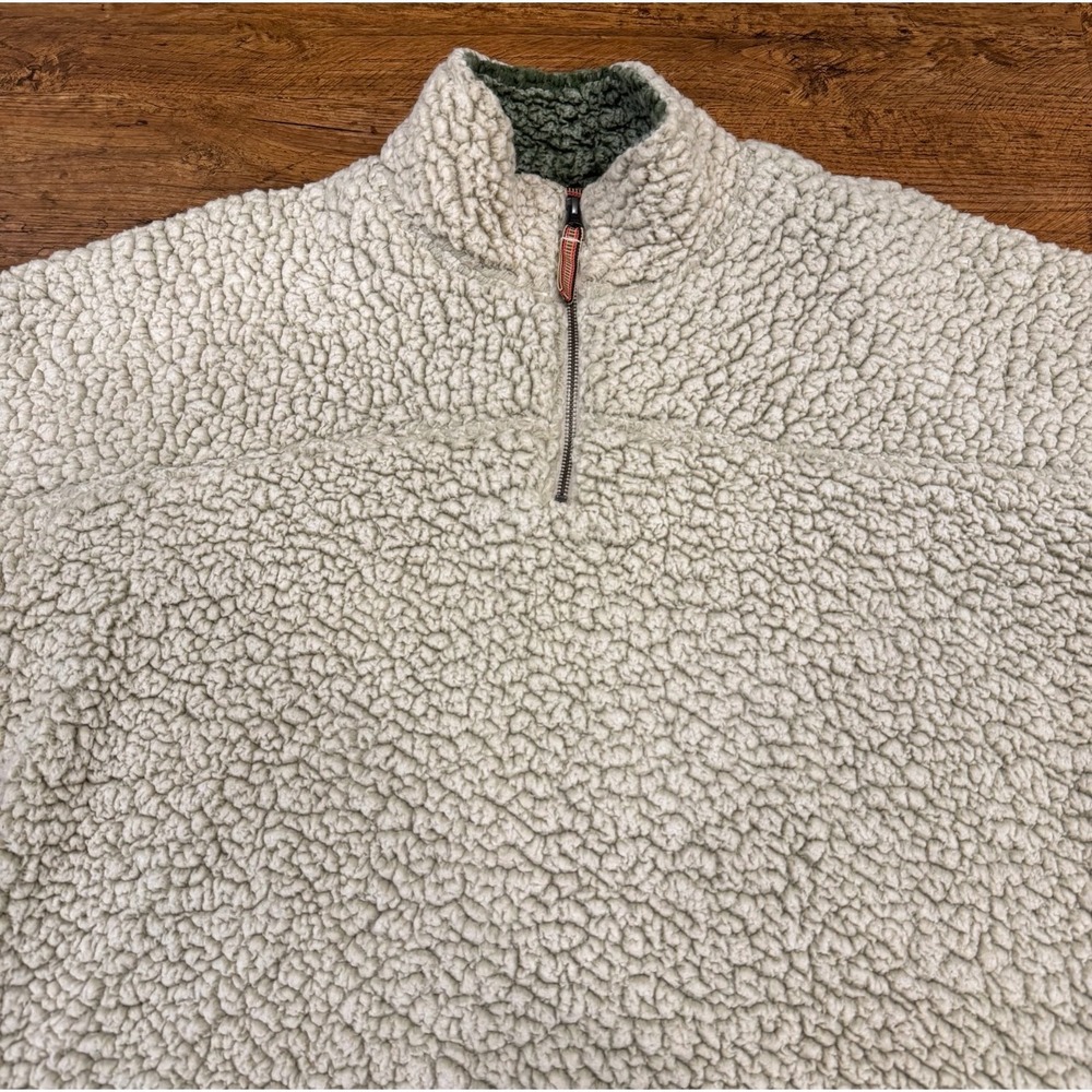 Carbon 2 Cobalt Beige  Outdoor 1/4 Zip High-Pile‎ Sherpa Fleece Sweater Men's L
